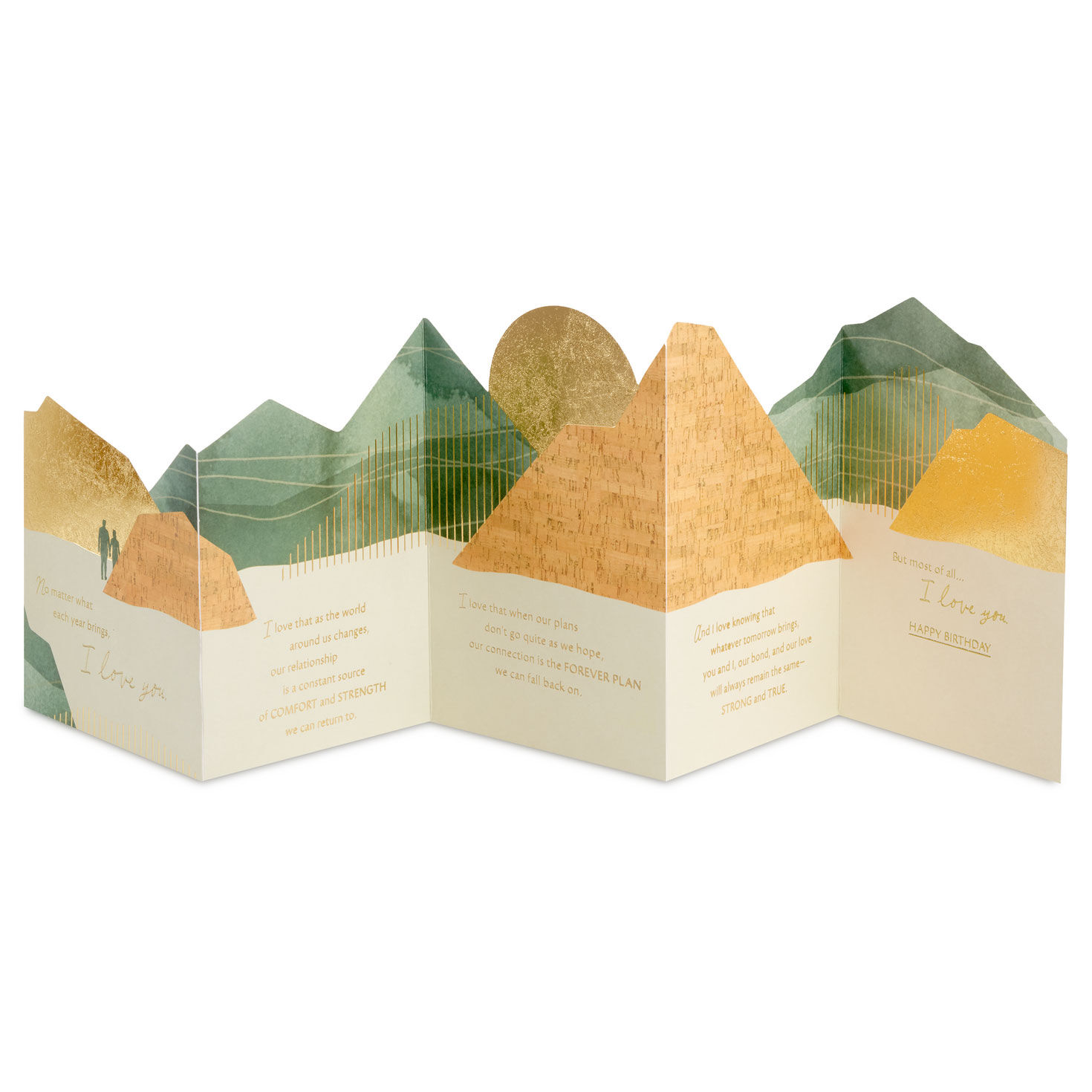 Abstract Mountain Range Romantic Birthday Card card open image number 2