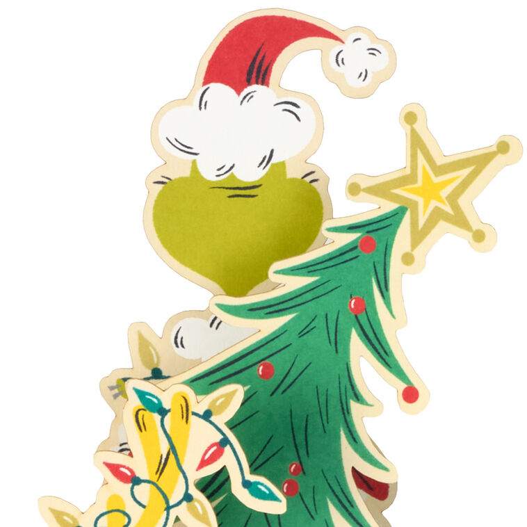Grinch Santa Pop-up Christmas Card Card Front Detail image number 5