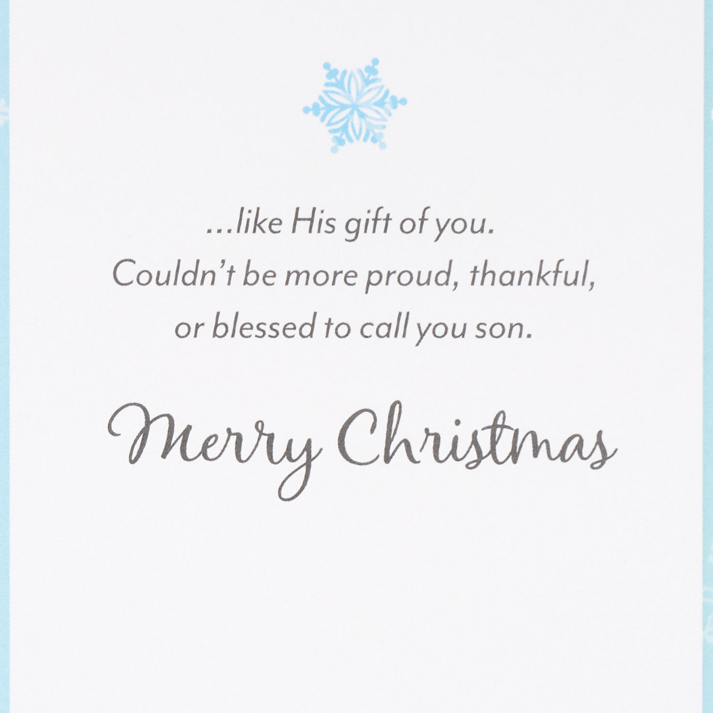 Snowy Barn Religious Christmas Card for Son Sentiment image number 2