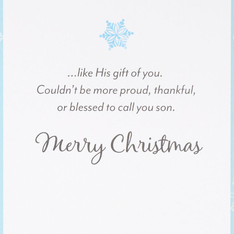 Snowy Barn Religious Christmas Card for Son Sentiment image number 2