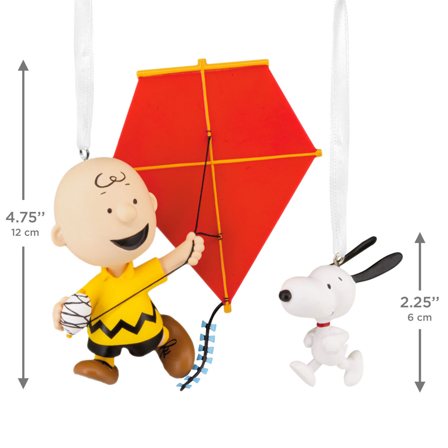 Charlie Brown Snoopy Fly Kite Christmas Ornaments measurement image number 6