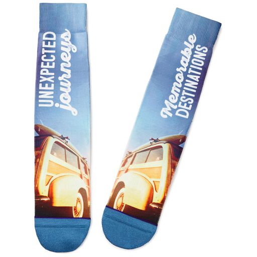 Unexpected Journeys Car With Surfboard Toe of a Kind Novelty Socks, 
