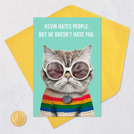 Kevin Doesn't Hate You Funny Friendship Card, , large image number 5