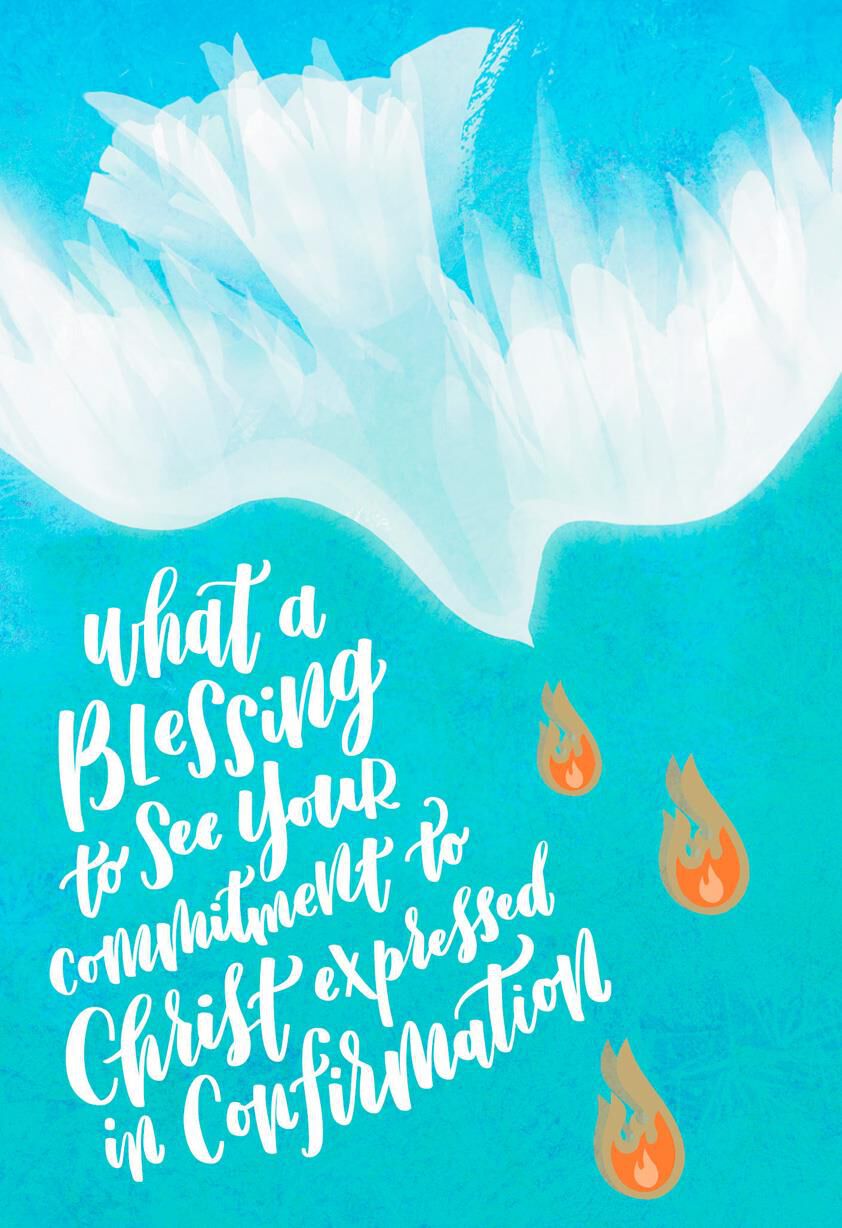 Dove and Flames Confirmation Card