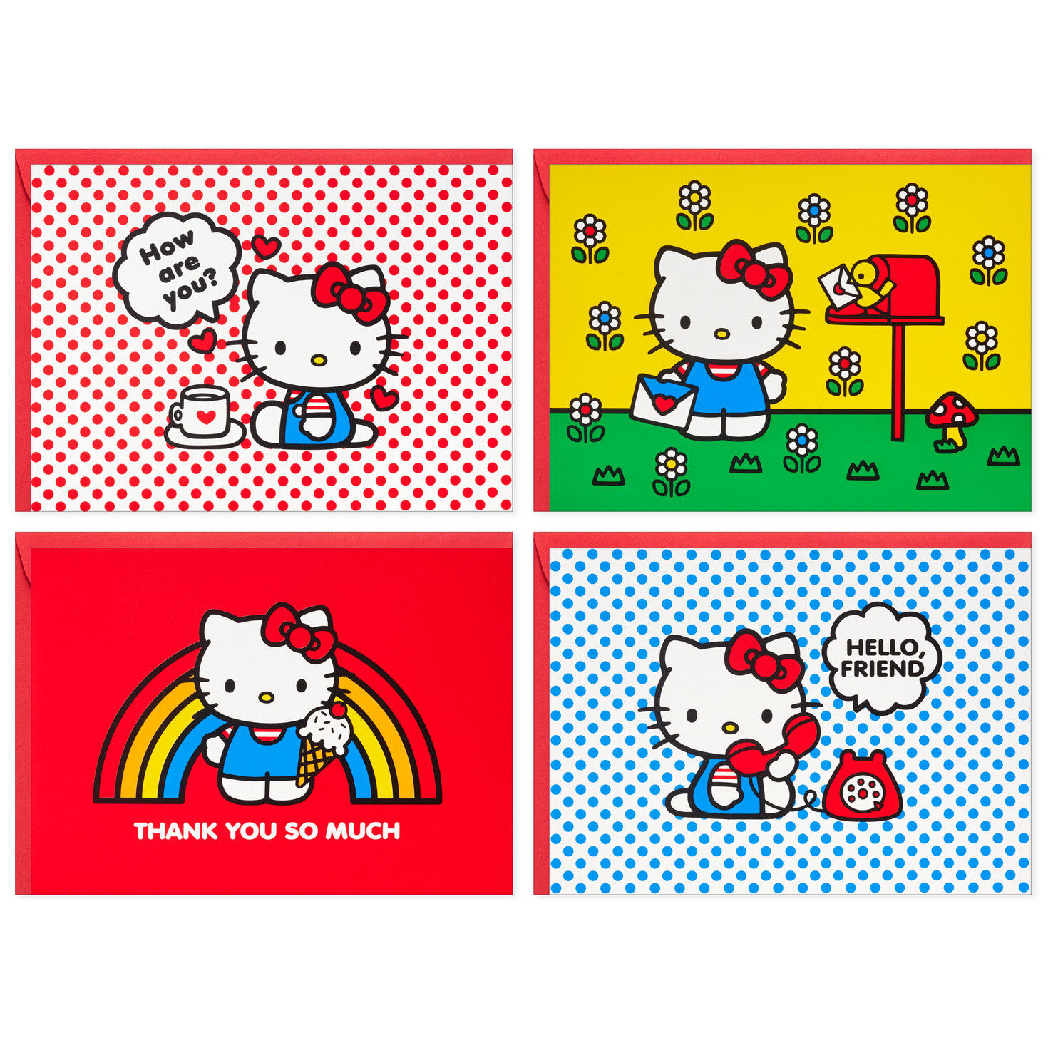 Hello Kitty Dots and Rainbow Blank Notes in Caddy card fronts image number 2