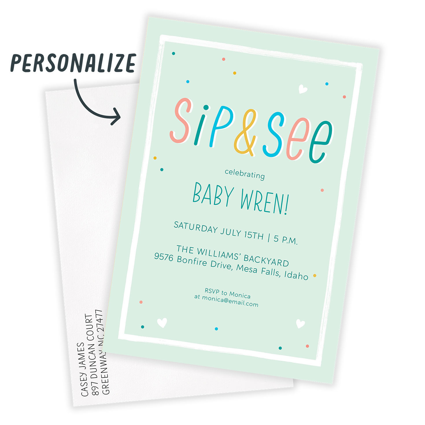 Sip and See Baby Shower Invitation, , large image number 2