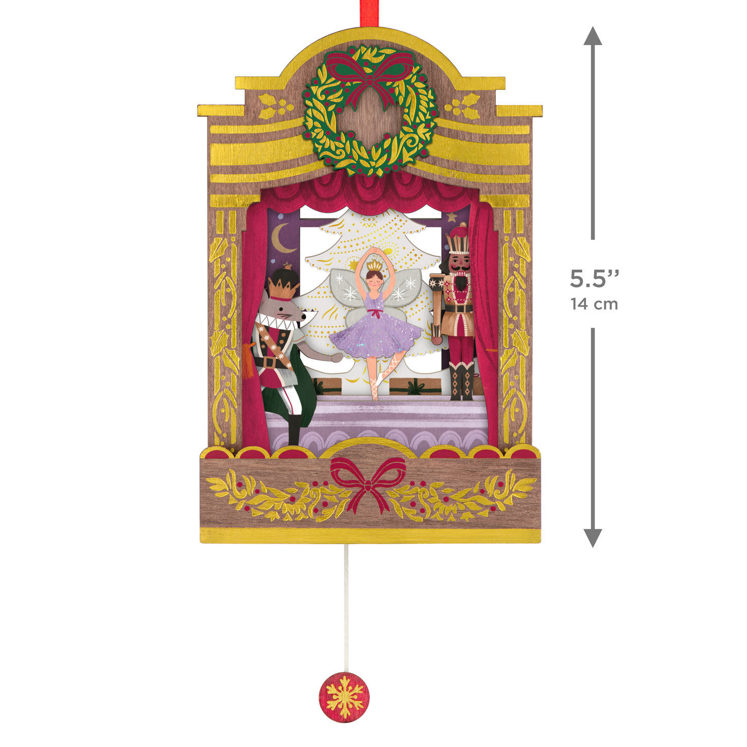 The Nutcracker Ballet Papercraft Keepsake Ornament measurement image number 3