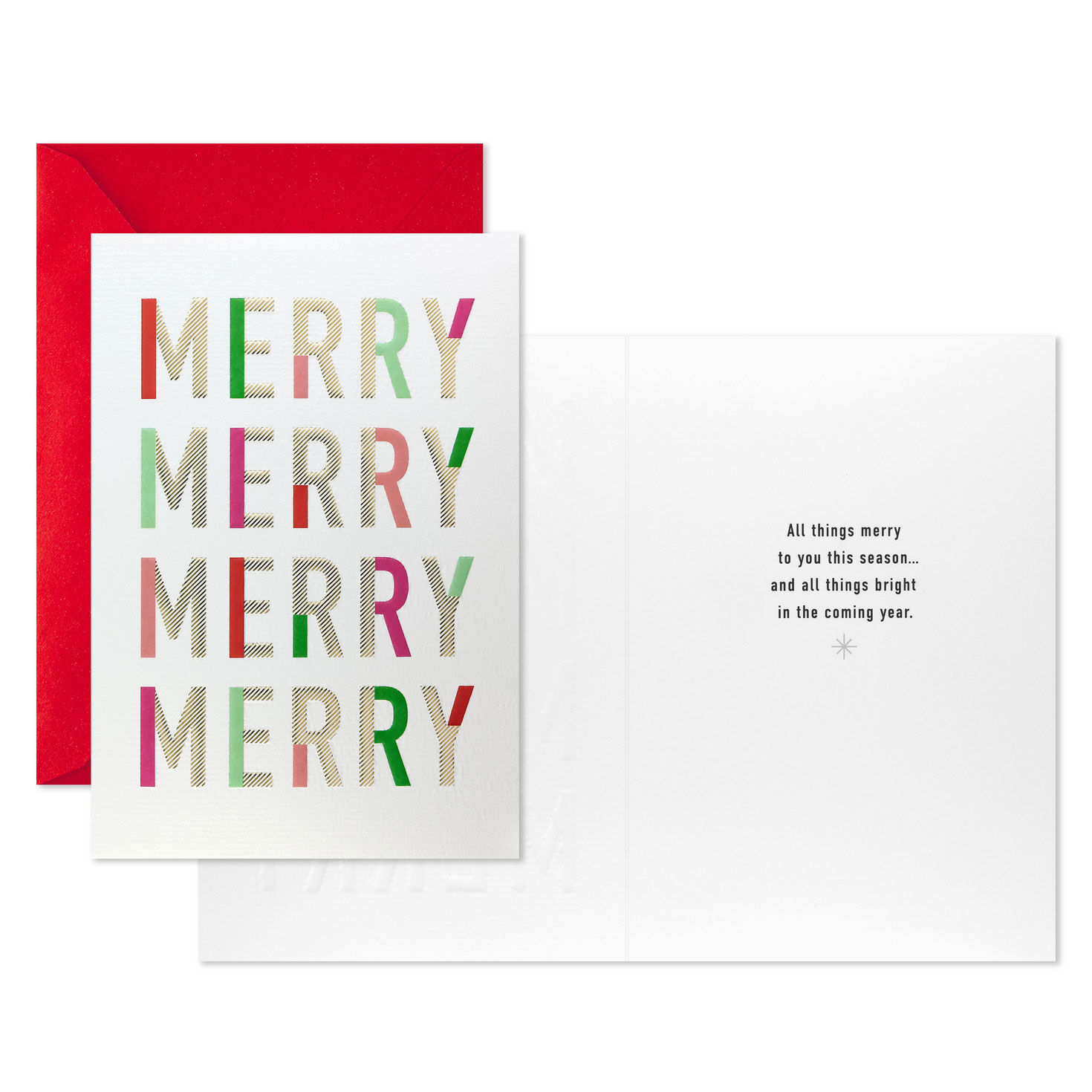 Colorful Foil Lettering Boxed Christmas Cards Card Front with Sentiment image number 2