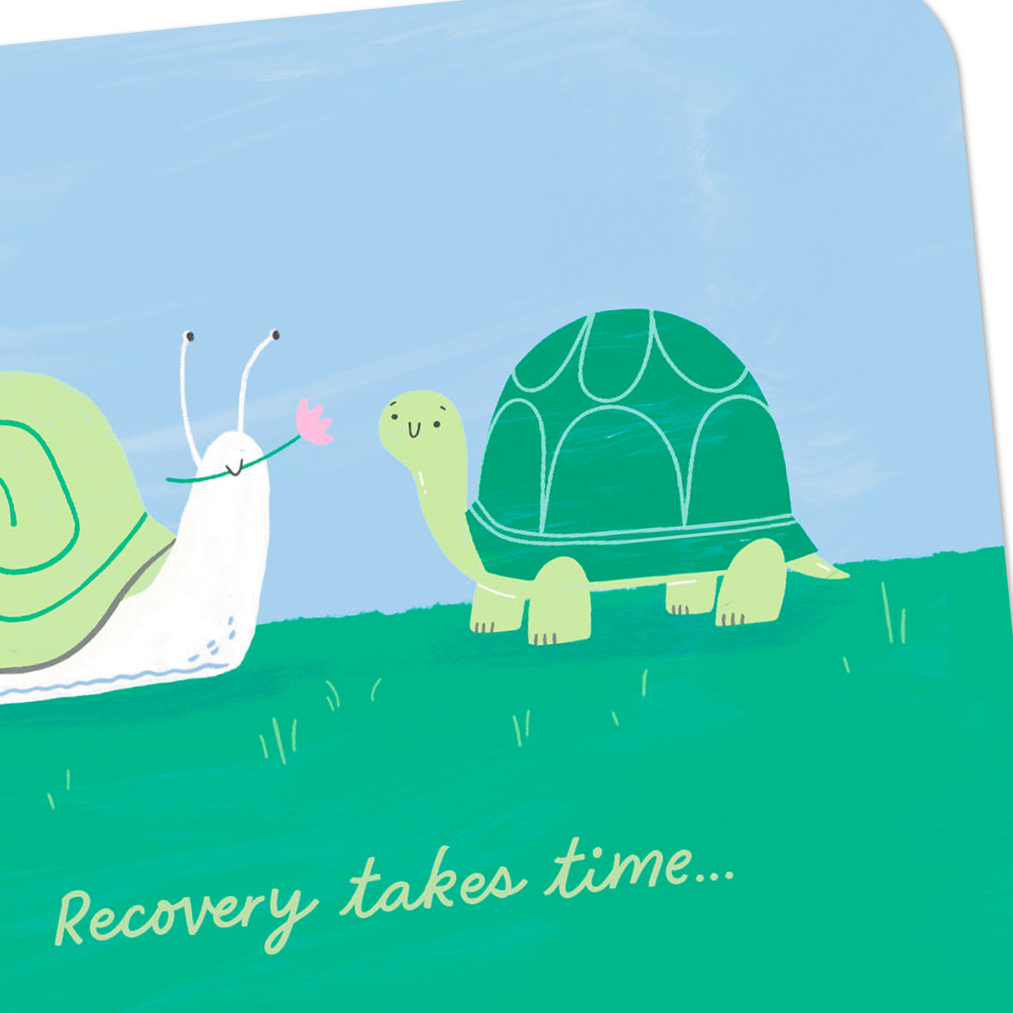 Snail and Turtle Recovery Takes Time Get Well Card Card Front Detail image number 4