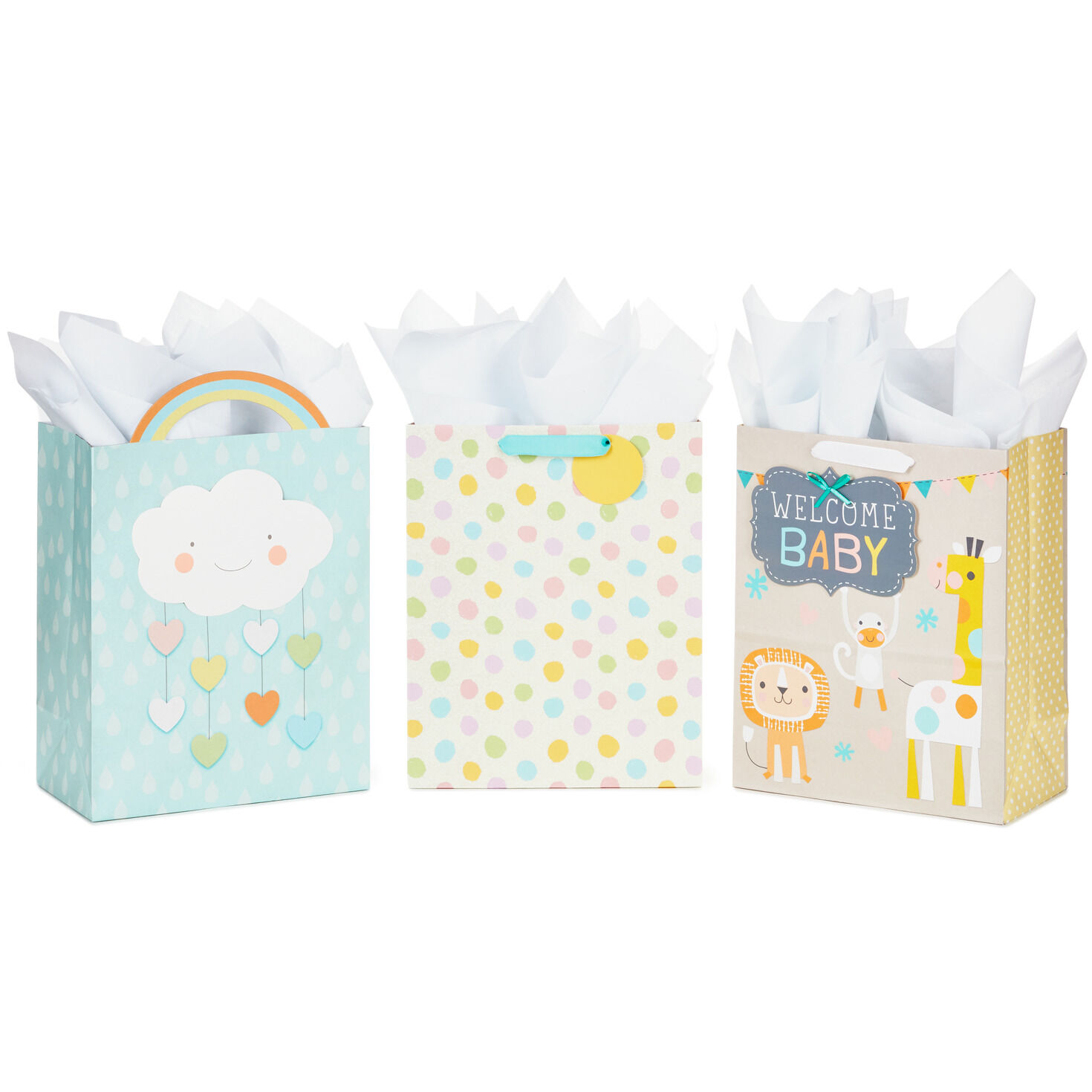 13" Welcome Baby 3-Pack Assorted Gift Bags With Tissue for only USD 14.99 | Hallmark