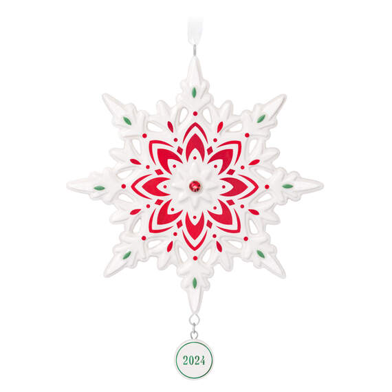 Snowflake 2024 Porcelain Ornament, , large image number 1