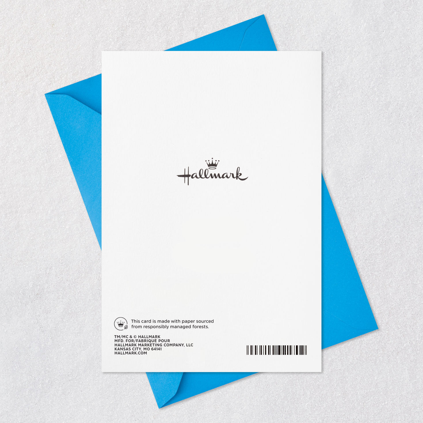 Blue Plaid Father's Day Card for Grandpa Card Back with Envelope image number 8