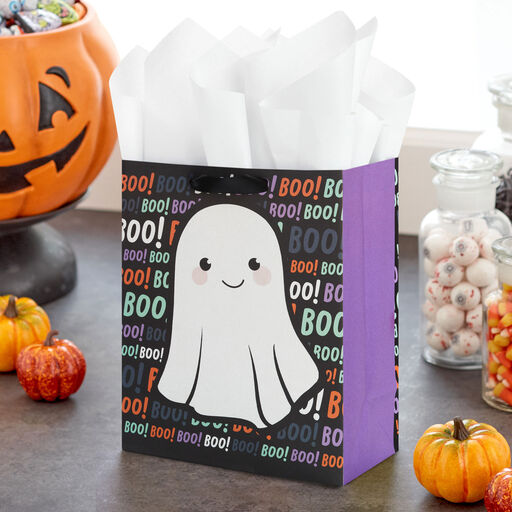 9.6" Ghost on Boos Medium Halloween Gift Bag, 