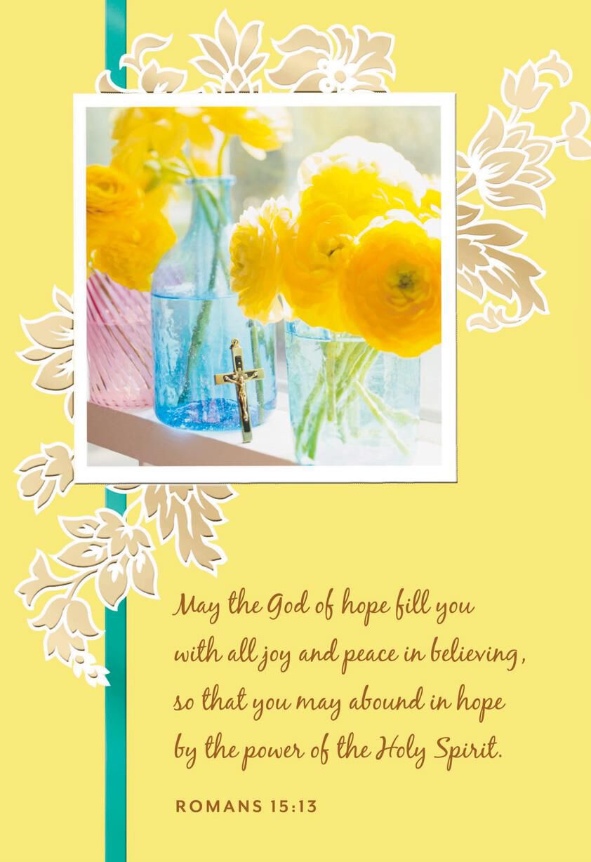 Flowers in the Window Religious Encouragement Card
