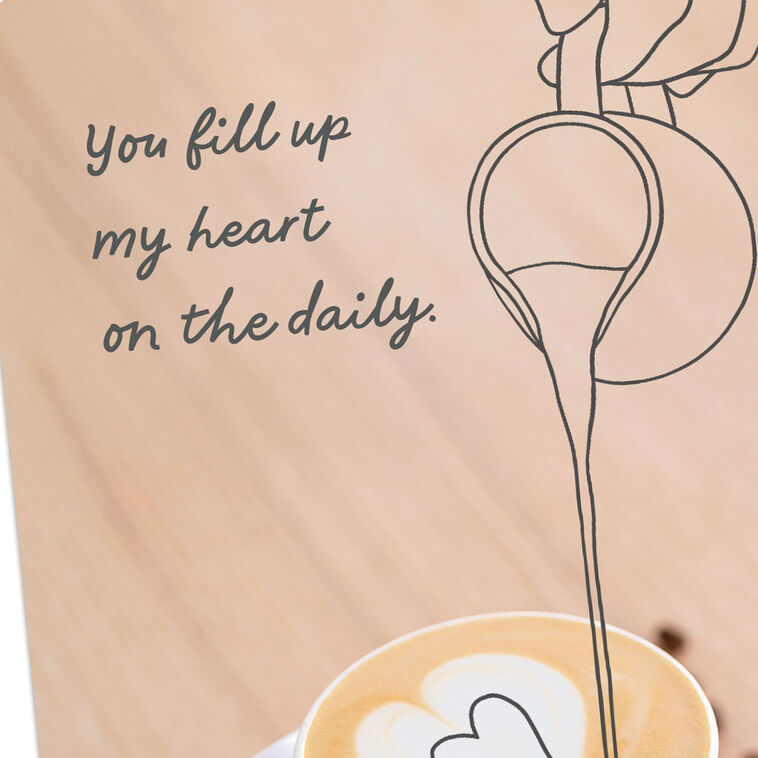 Coffee Beans and Latte Heart Art Blank Card Card Front Detail image number 3