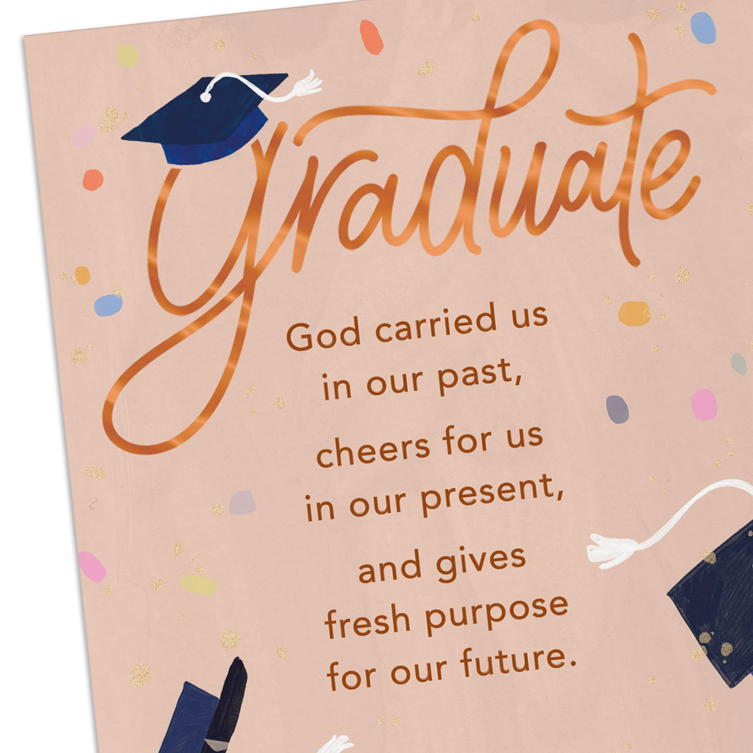 Hands Tossing Caps Money Holder Graduation Card Card Front Detail image number 5