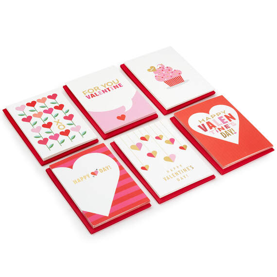 Modern Hearts Boxed Valentine's Day Cards, Pack of 36