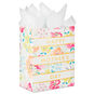 13" Floral Stripe Large Mother's Day Gift Bag With Tissue, , large image number 1