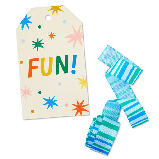 Fun! Large Gift Tag and Ribbon Set, 