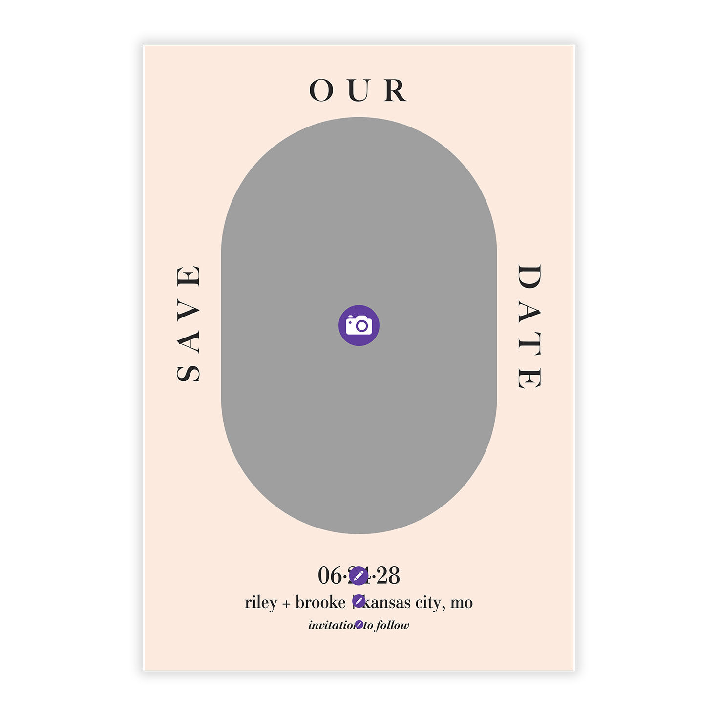 Oval Frame on Blush Pink Save the Date, , large image number 5