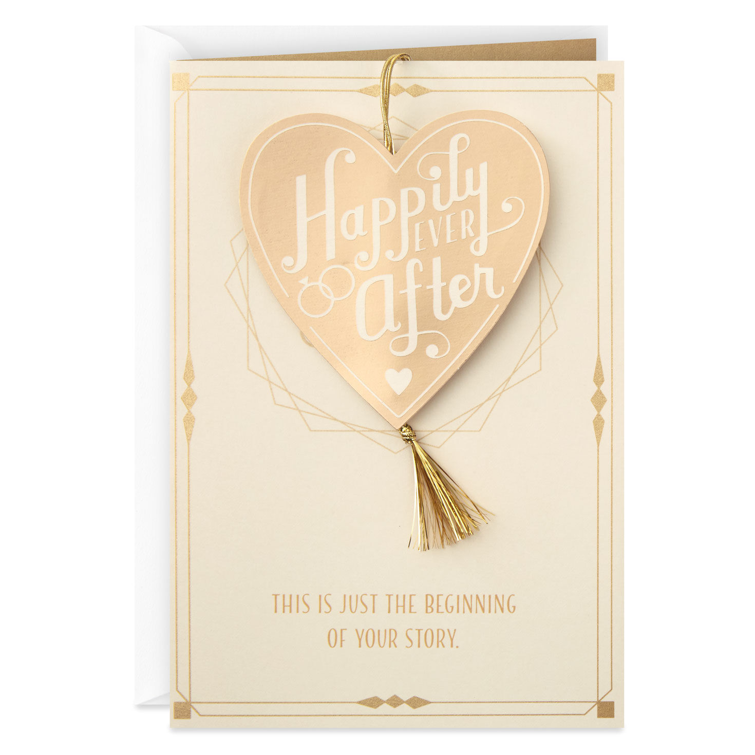 Happily Ever After Wedding Card With Heart Decoration
