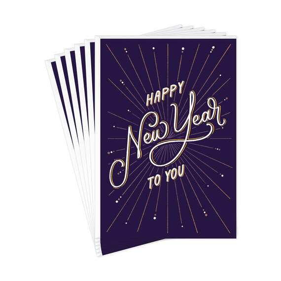 Starburst New Year Cards, Pack of 6, , large image number 1