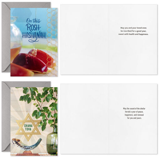 A Sweet Year Boxed Rosh Hashanah Cards Assortment, Pack of 16, 