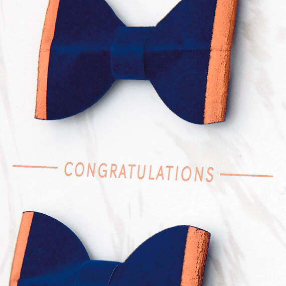 Two Bow Ties Congratulations Card for Both, , large image number 4