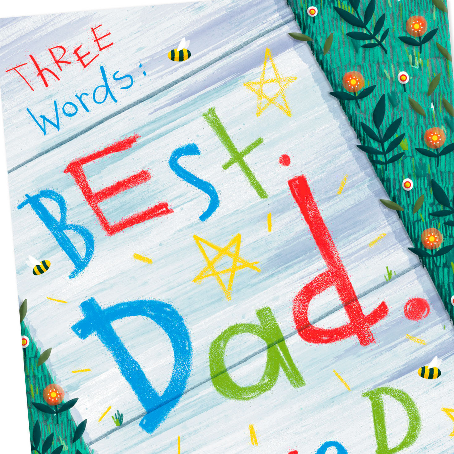 Sidewalk Chalk Art Dad Father's Day Card From Kids Card Front Detail image number 4