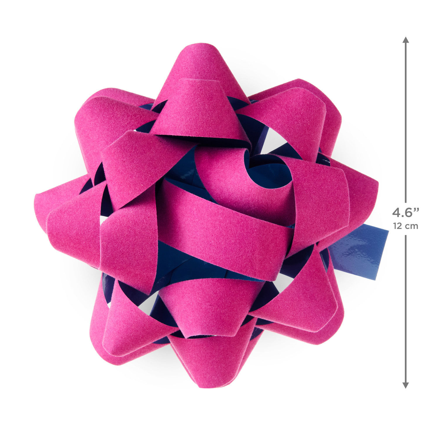 Pink Flocked With Teal on Reverse Gift Bow measurement image number 3