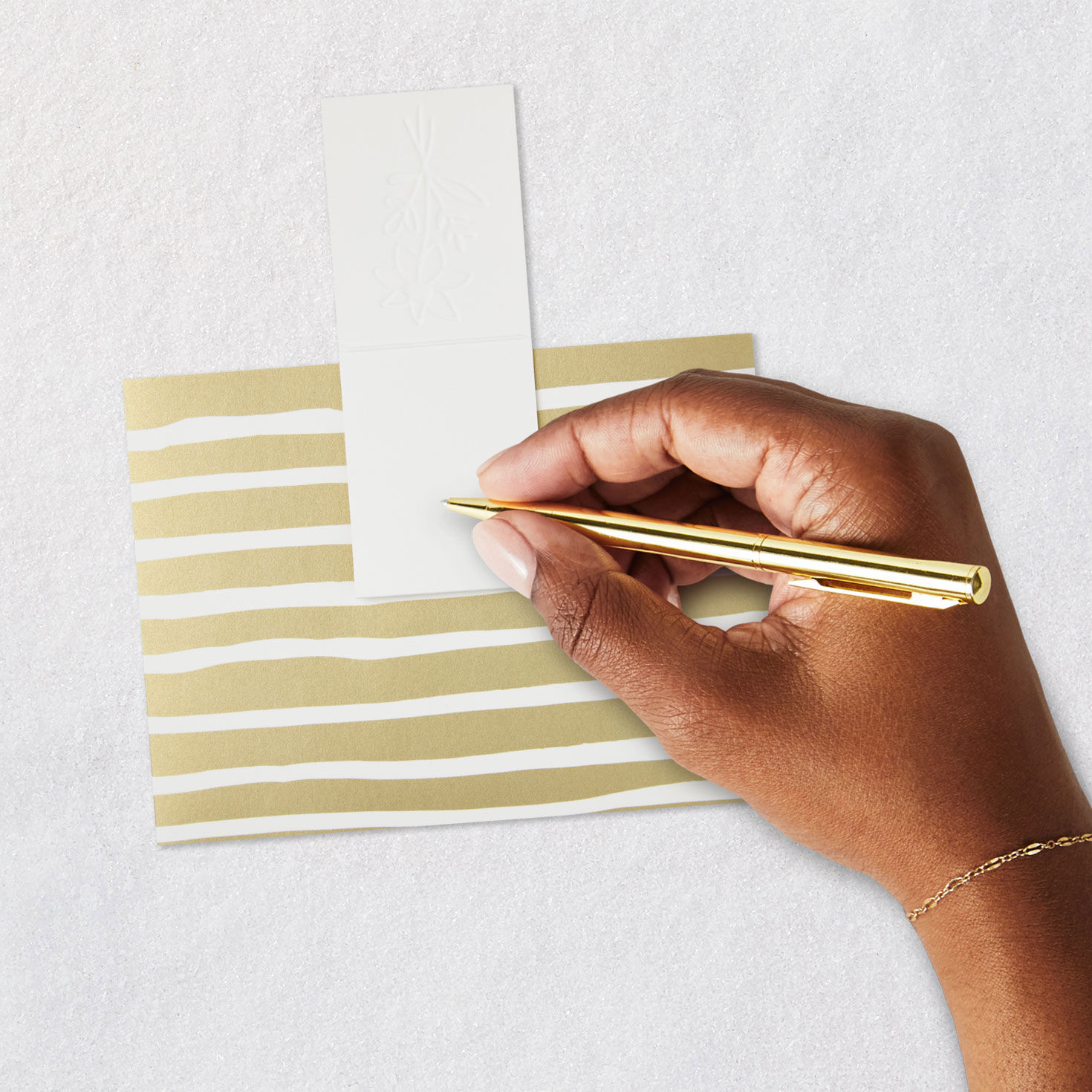 Build-a-Bouquet Gold Stripes Pop-Up Paper Vase With Mini Card, Gold Stripes, large image number 7