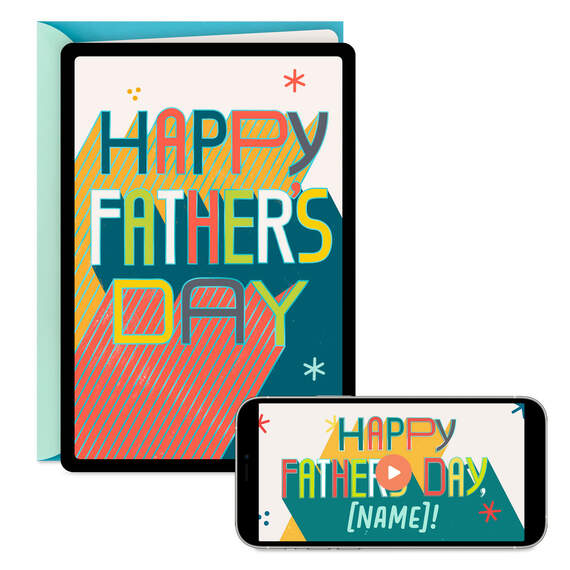 Good Vibes Video Greeting Father's Day Card, , large image number 1
