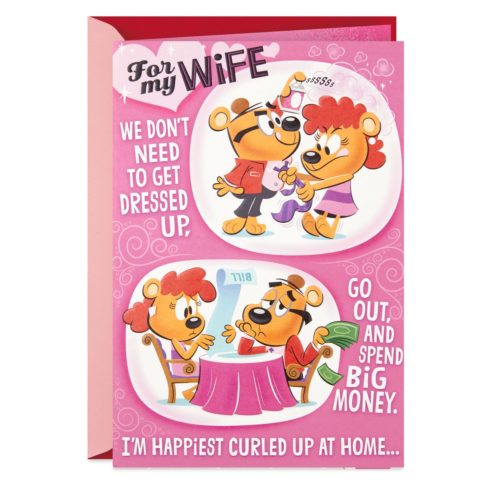 Hibernating Bears Funny Pop-Up Valentine's Day Card for Wife - Greeting ...