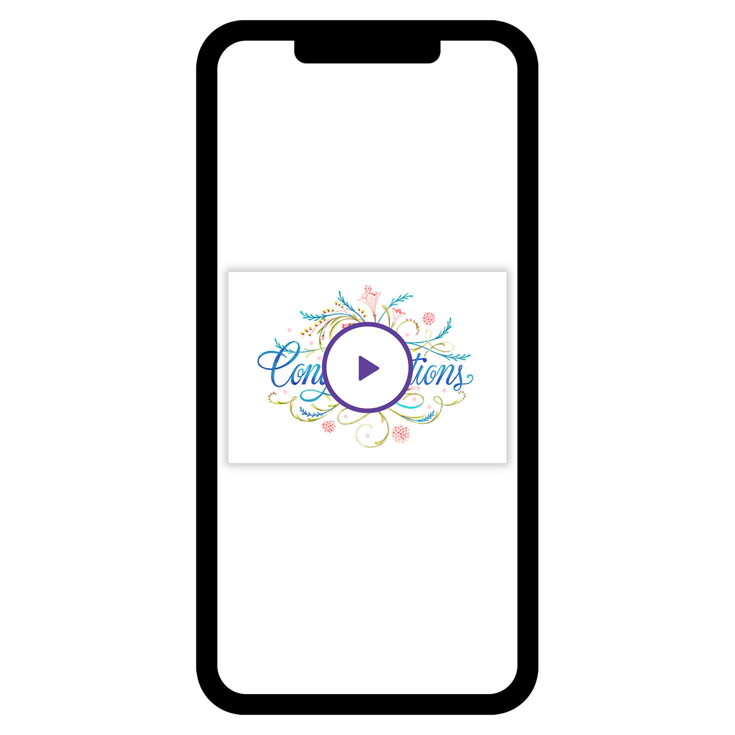 Floral Script Blank Congratulations eCard