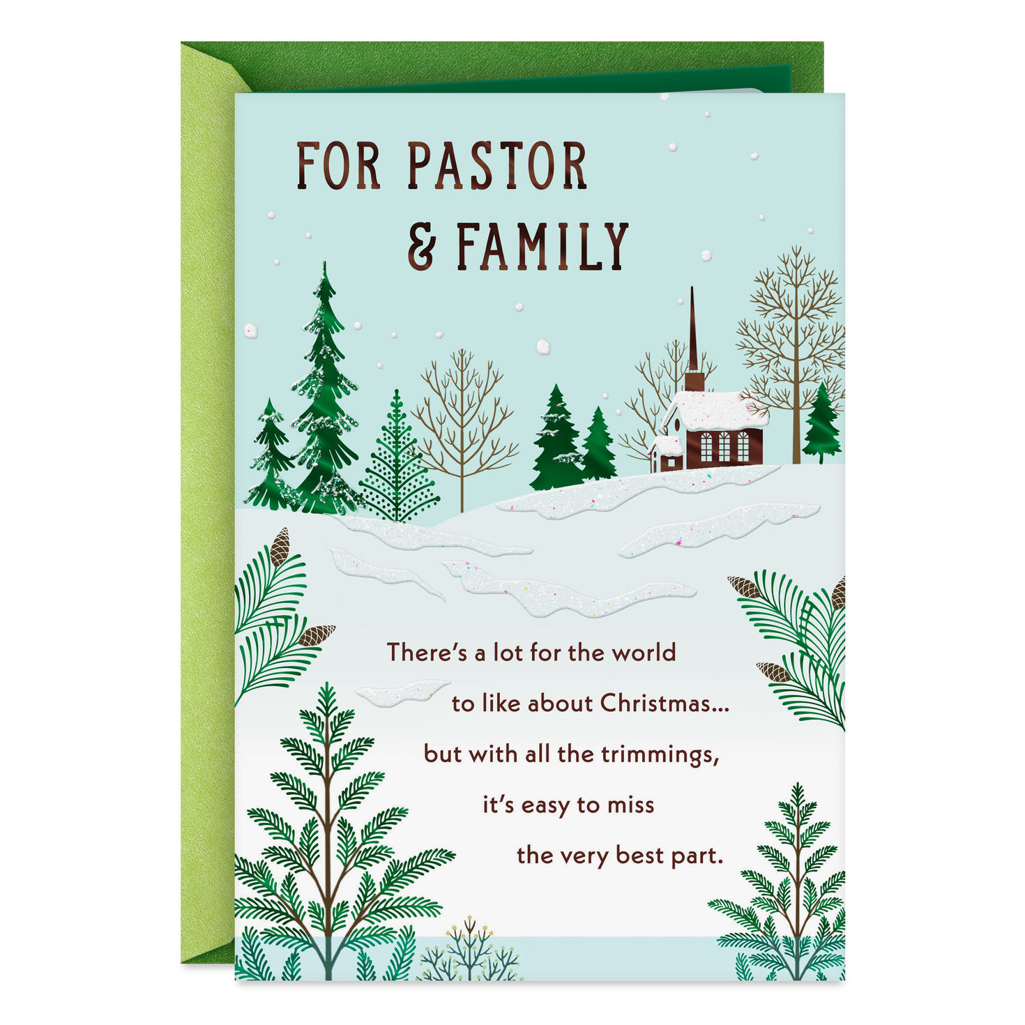 Keeping Jesus at the Center Religious Christmas Card for Pastor and Family