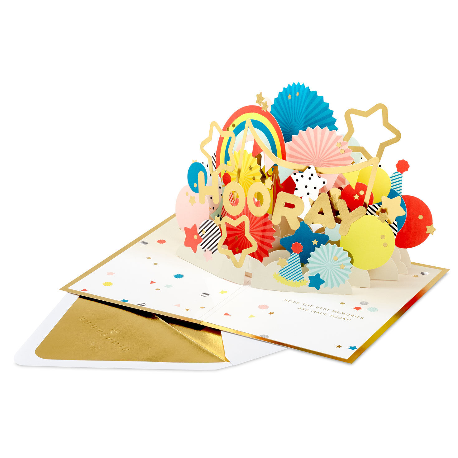 Hooray Party Banner 3D Pop-Up Birthday Card Pop-up Card with Envelope image number 2