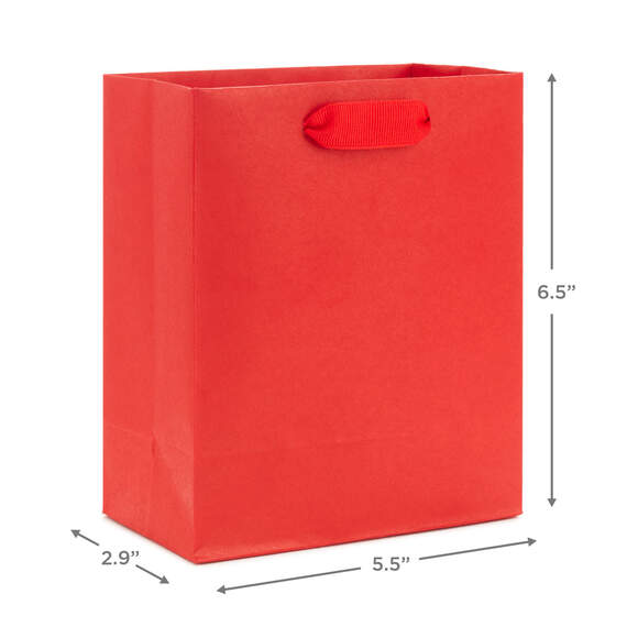 6.5" Red Small Gift Bag, Red, large image number 3