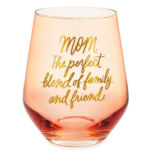 Mom, the Perfect Blend Stemless Wine Glass 14 oz., 