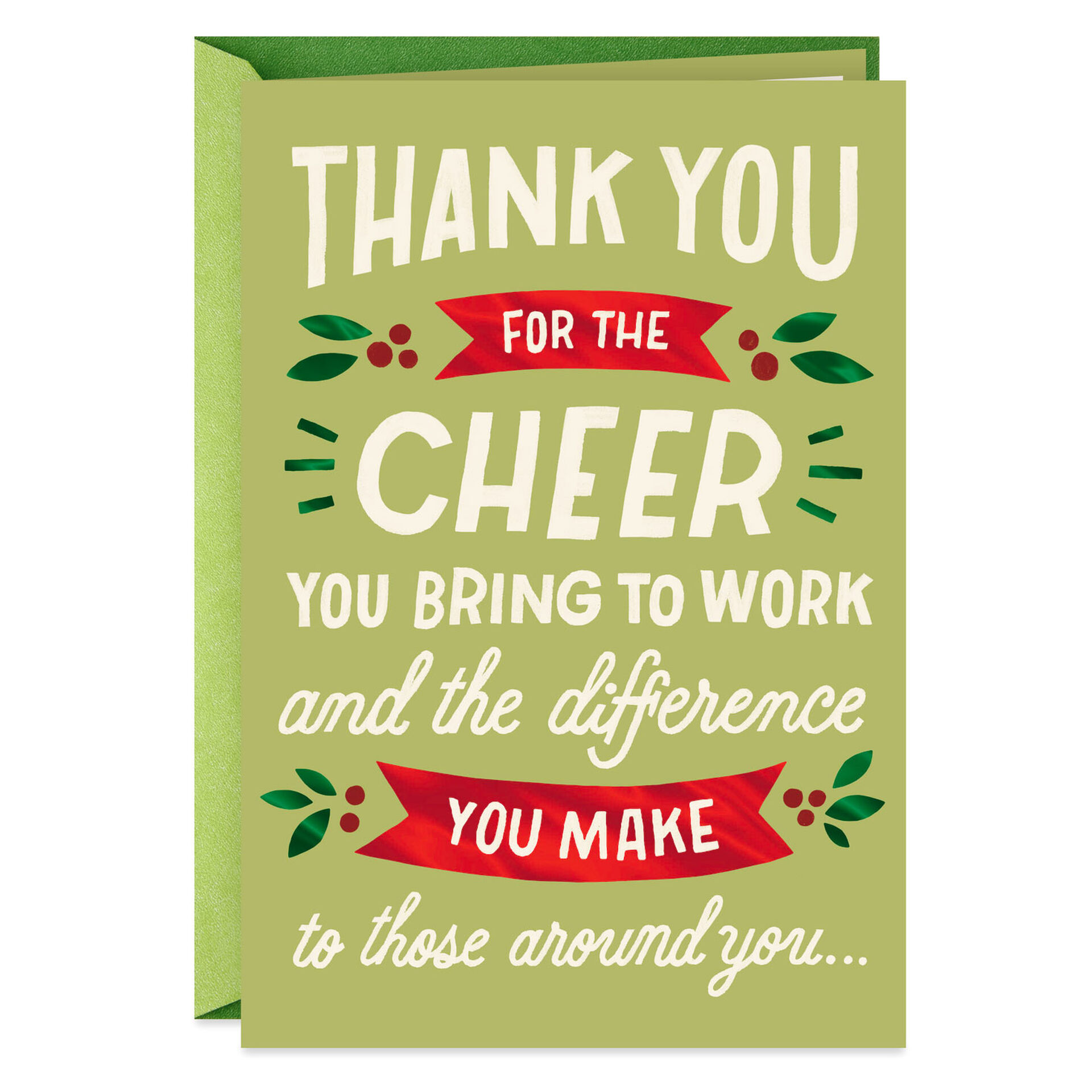 Cheerful Co Worker Thank You Christmas Card Greeting Cards Hallmark
