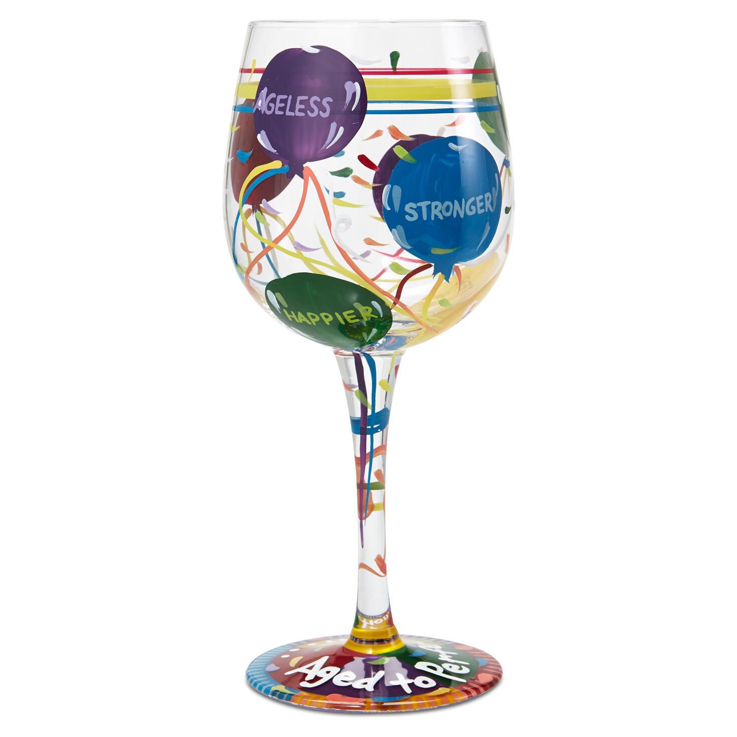 Lolita Aged To Perfection Handpainted Wine Glass 15 Oz Wine