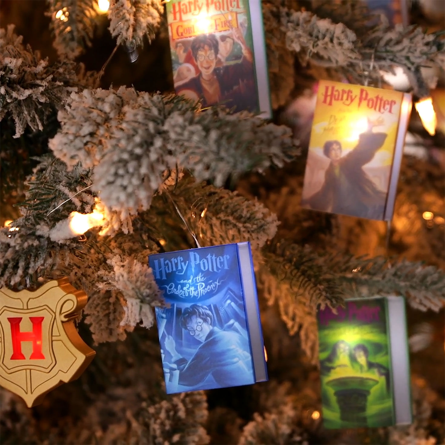 Harry Potter Books Keepsake String Lights hanging on tree image number 2