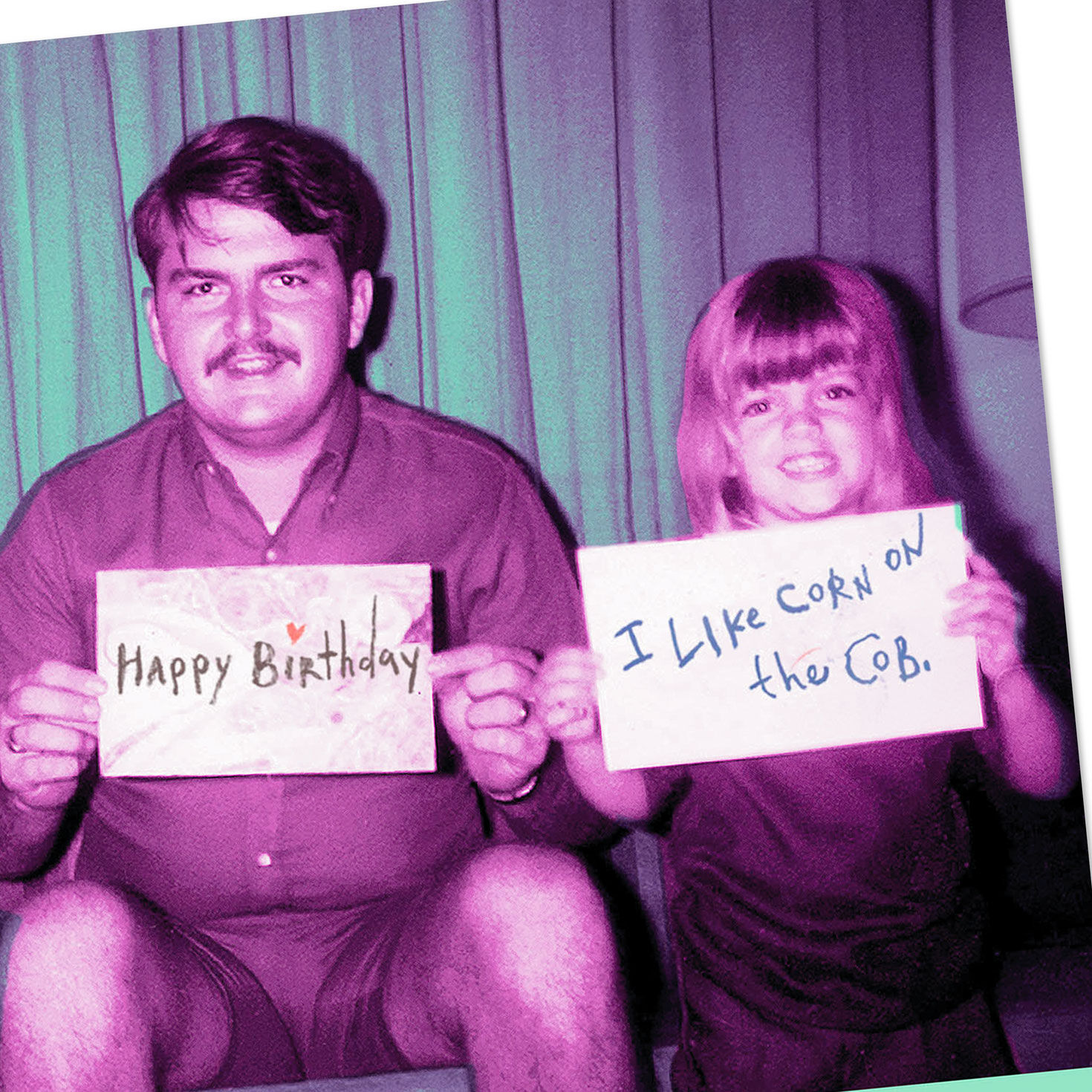 Retro Photo with Signs Funny Birthday Card Card Cover Detail image number 4