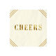 Ivory and Gold "Cheers" Cocktail Napkins, Set of 16
