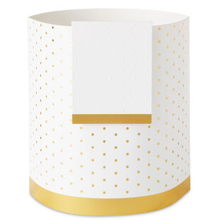Build-a-Bouquet Gold Polka Dots Pop-Up Paper Vase With Mini Card