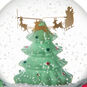 Santa and Reindeer Around Tree Musical Snow Globe upclose detail image number 3