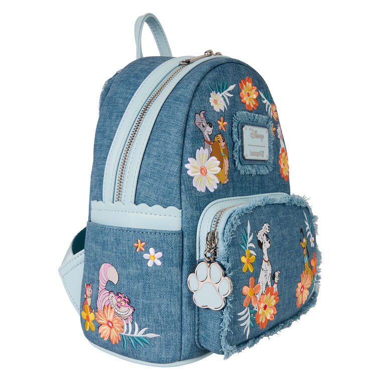 Loungefly Disney Dogs and Cats Denim Mini Backpack Handbags
