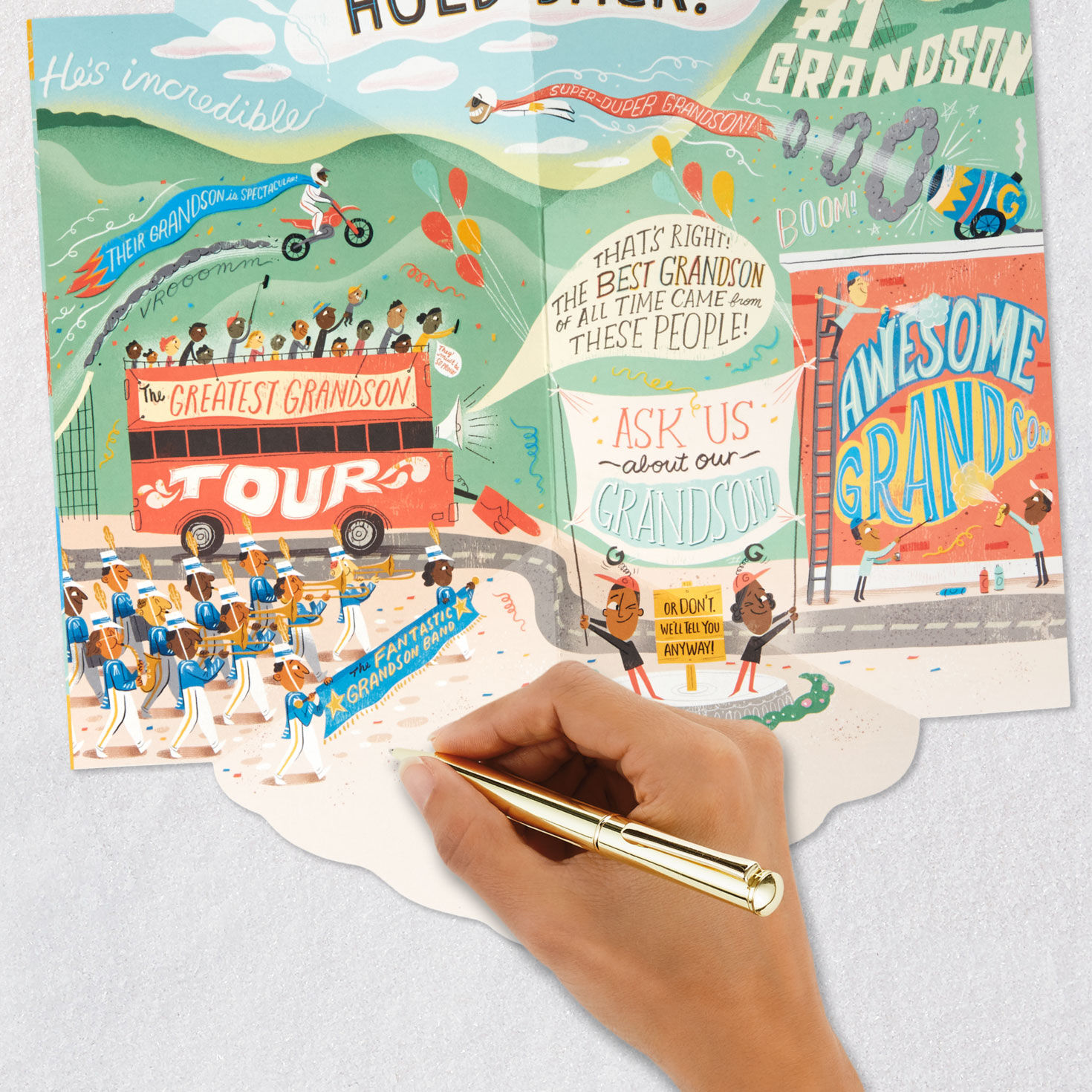 Bragging About Our Grandson Pop-Up Birthday Card from Grandparents for only USD 5.59 | Hallmark