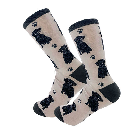 E&S Pets Black Pug Novelty Crew Socks, 