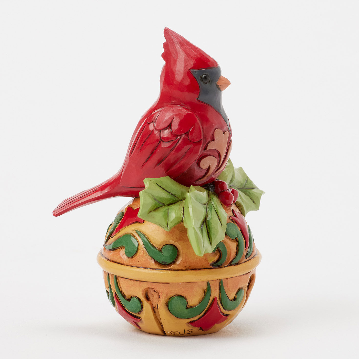 Jim Shore Cardinal Perched on Jingle Bell Figurine side image number 5