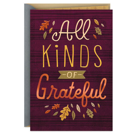 All Kinds of Grateful Because of You Thanksgiving Card, , large image number 1